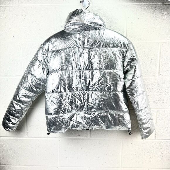 Royal Matrix Sz M Silver Puffer Jacket Metallic Future Core NWT New - Picture 5 of 9